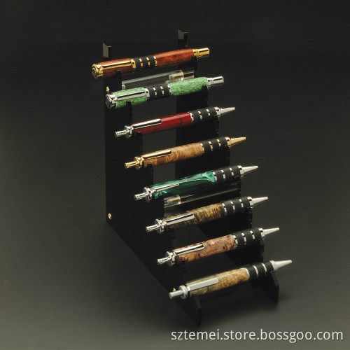 Ingenious Clear&Black Ladder shaped acrylic pen holder